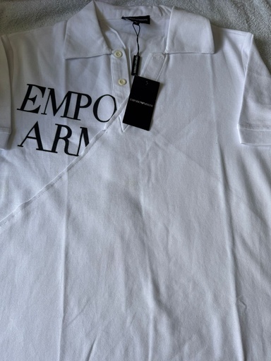 Camisa Emporio Armani Polo Talla XL Blanco 